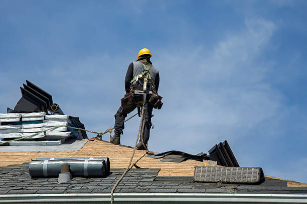 Professional Roof Replacement technician working in Surry, ME